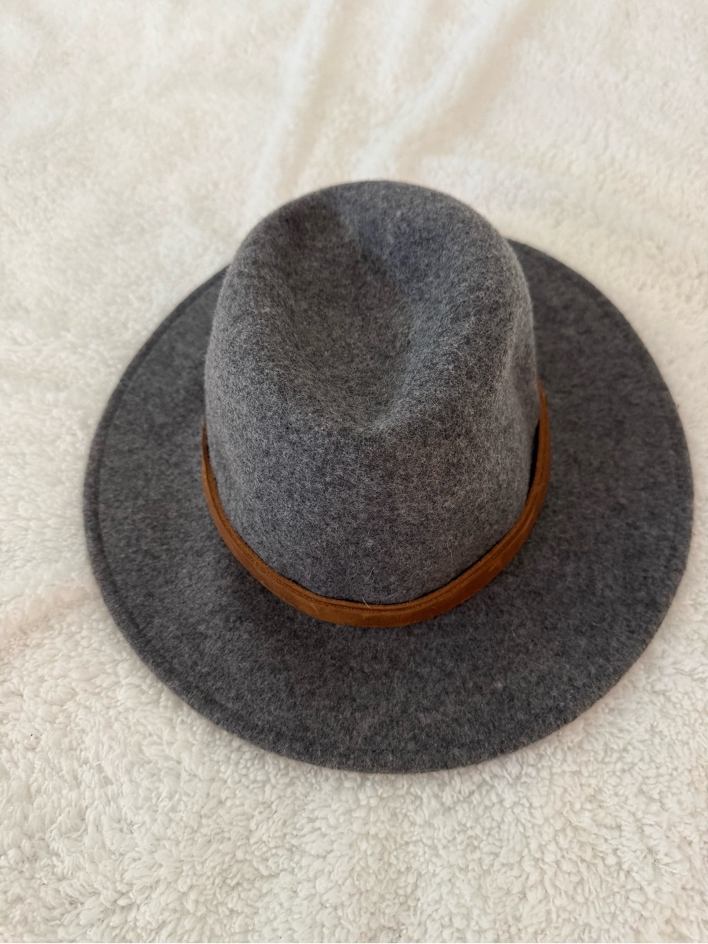 NWOT Frye Grey Wool Fedora Hat w/ Leather Band